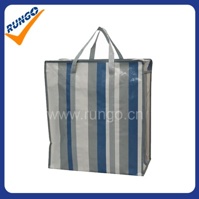 Large pp woven with lamination storage bag with zipper closure 
